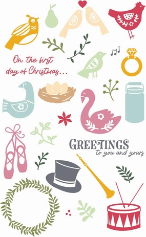 Sizzix A5 Clear Stamps Set 12 Days of Christmas by Catherine Pooler