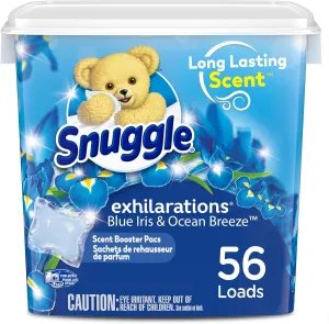 Snuggle Exhilarations In Wash Laundry Scent Booster Pacs, Blue Iris & Ocean Breeze, 56 Count