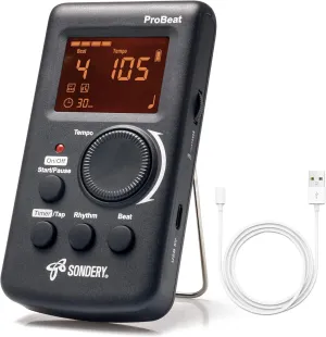 Sondery Digital Metronome Rechargeable English Vocal Counting with Timer Function for Piano Guitar Drum and All Instruments