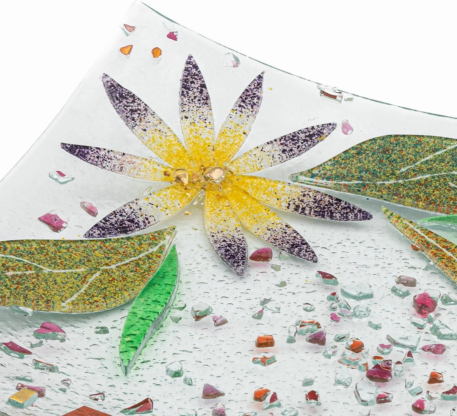 SOSPIRI VENEZIA Glass Decorative Plate Murano Glass Decorative Bowl, Gift Decoration Centerpiece Floral Decor, Catchall Bowl Catchall Tray for Entrance Table Console Living Room Dining Table 7,5"x7,5