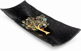 SOSPIRI VENEZIA Glass Decorative Plate Murano Glass Decorative Bowl, Gift Decoration Centerpiece Tree of Life, Catchall Bowl Catchall Tray for Entrance Table Console Living Room Dining Table 11"x5"
