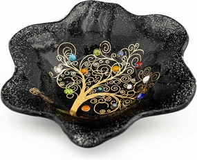 Sospiri Venezia Glass Decorative Plate Murano Glass Decorative Bowl, Gift Decoration Centerpiece Tree of Life, Catchall Bowl Catchall Tray for Entrance Table Console Living Room Dining Table 5"x5"