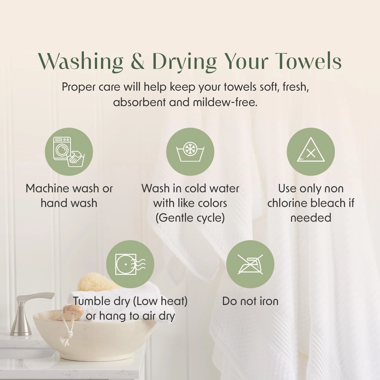 Springtree Home 100% Cotton Bath Towel Set of 4 | Super Soft & Absorbent with Quick-Dry Fibers | 4 Bath Towels | Textured and Durable Cotton | Krista Collection - Bright White