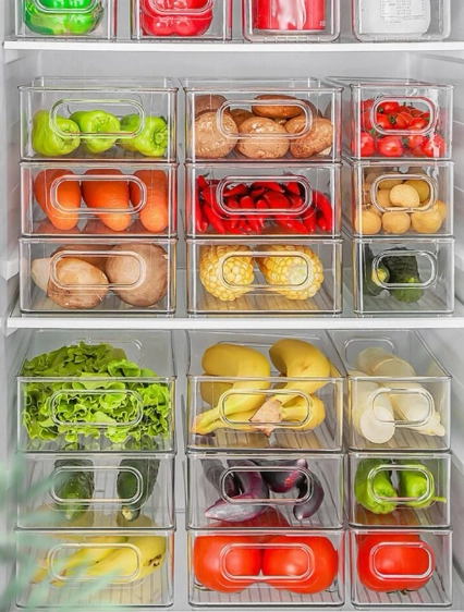 Stackable Fridge Organizer | Clear Refrigerator Storage Bins