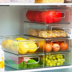 Stackable Fridge Organizer | Clear Refrigerator Storage Bins