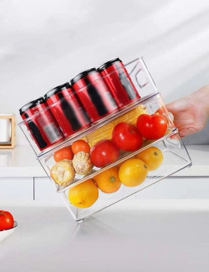 Stackable Fridge Organizer | Clear Refrigerator Storage Bins