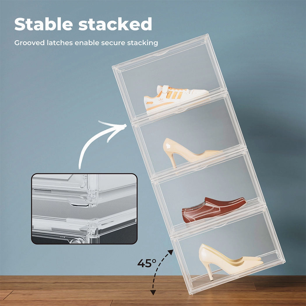 Stacked Magnetic Sneaker Display Case Clear Transparent