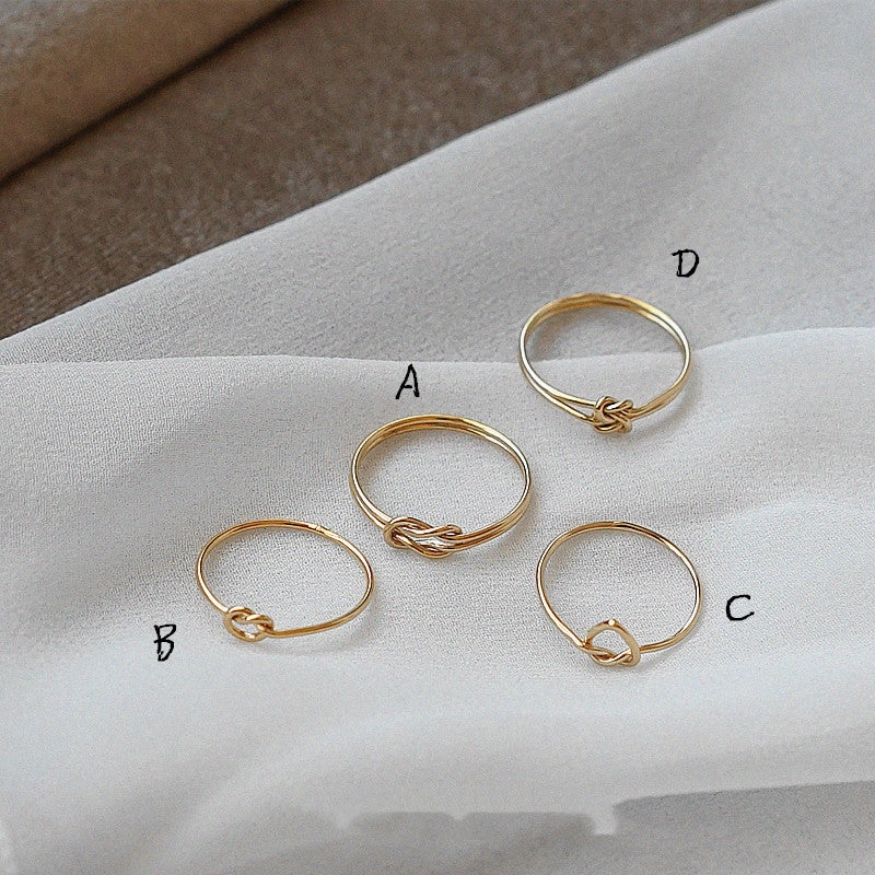 Stacking 14K Gold-Painted Heart Rings