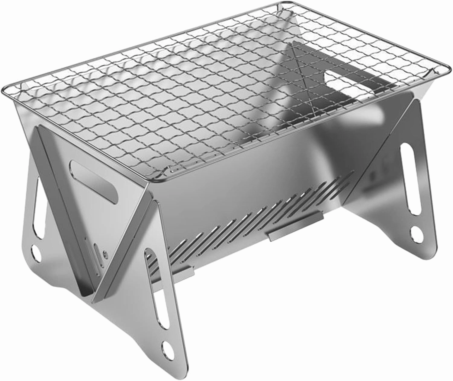 Stainless Steel Backpacking Wood Stove Portable Burning Stove With Grill-Grids For BBQ Stainless Steel Wood Stove Pipe Stainless Steel Wood Stove For Tent Stainless Steel