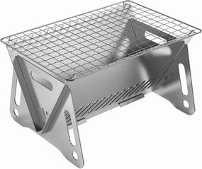 Stainless Steel Backpacking Wood Stove Portable Burning Stove With Grill-Grids For BBQ Stainless Steel Wood Stove Pipe Stainless Steel Wood Stove For Tent Stainless Steel