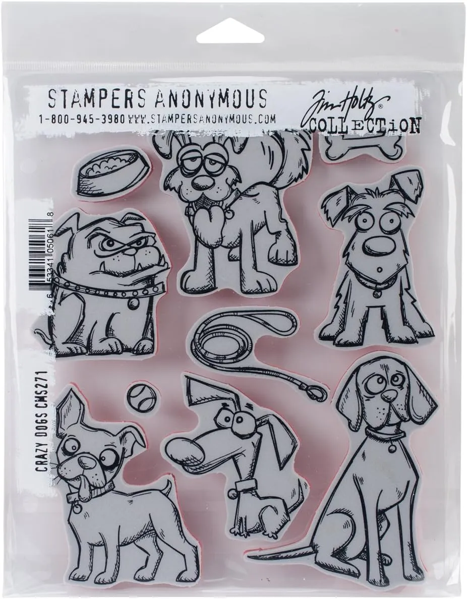 Stampers Anonymous CMS Set StampersA Cling Stamp THoltz Crazy Dogs, 24.6 x 18.9 x 0.5 cm, Multi-Colour