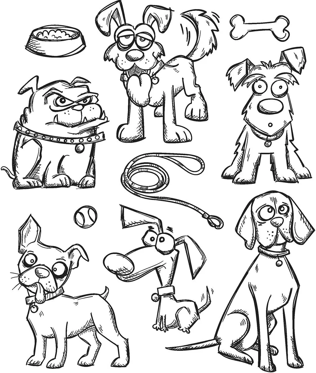Stampers Anonymous CMS Set StampersA Cling Stamp THoltz Crazy Dogs, 24.6 x 18.9 x 0.5 cm, Multi-Colour