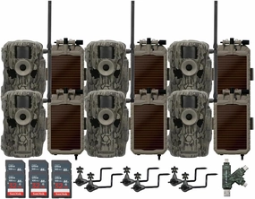 Stealth Cam 36MP Fusion Max Cellular Trail Camera (6-Pack) Bundle with 6X Lithium Solar Power Panel, 6X Trail Camera Holder, 6X 32GB Memory Card, and Card Reader (25 Items)