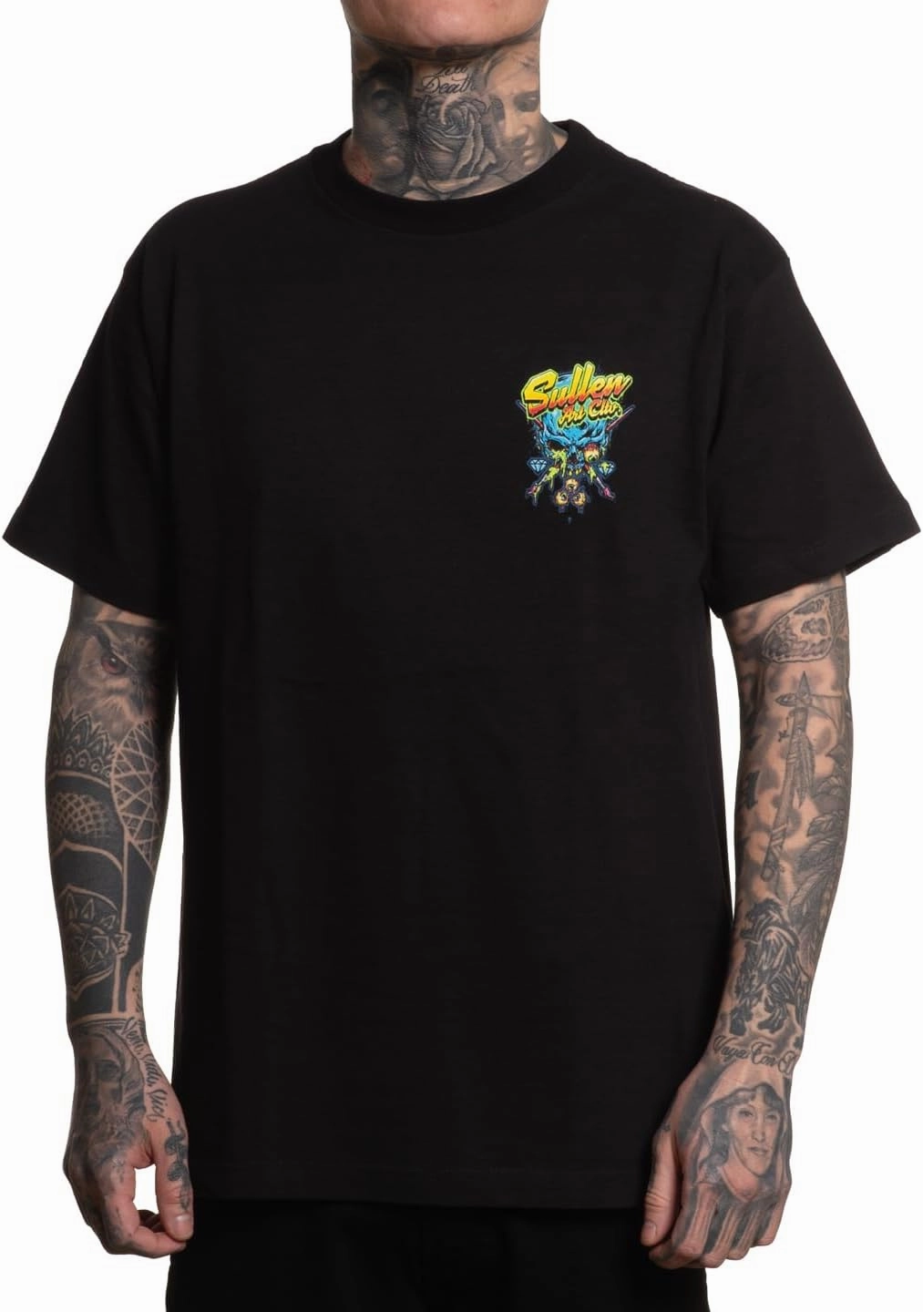 Sullen Men's Slime Badge Tattoo Lifestyle Graphic Badge Day Series Standard Short Sleeve Tee Black