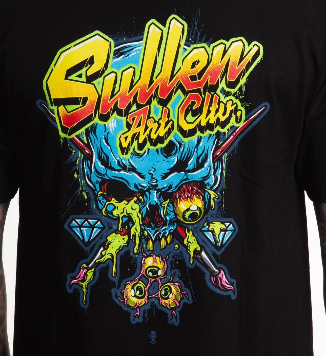 Sullen Men's Slime Badge Tattoo Lifestyle Graphic Badge Day Series Standard Short Sleeve Tee Black