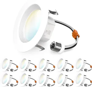 Sunco 10 Pack 4 Inch LED Recessed Lights, Retrofit Can Lighting, 660 LM, 11W (40W Equivalent), Selectable CCT 2700K/3000K/4000K/5000K, Dimmable, Baffle Trim, Replacement Conversion Kit UL.