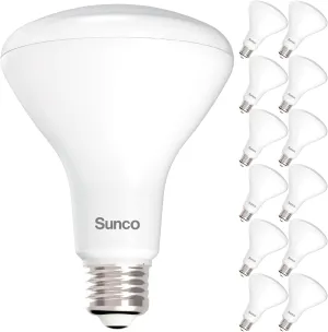 Sunco 12 Pack BR30 Light Bulbs LED, Recessed Can Light Bulbs, Indoor Flood Bulb, 850 LM, 11W (65W Equivalent), 6000K Daylight Deluxe, Dimmable, E26 Base, for Home, Kitchen, Bedroom UL.