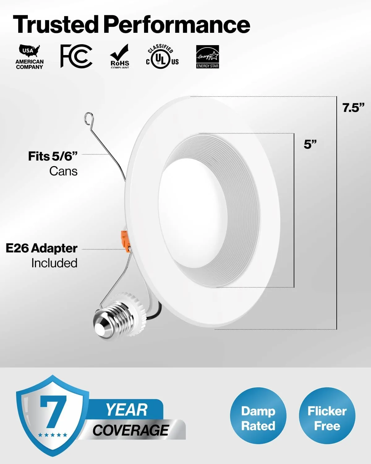 Sunco 12 Pack Retrofit LED Recessed Lighting 6 Inch, Downlight Can Lights for Ceiling, Baffle Trim, 965 LM, 13W (120W Equivalent), 3000K Warm White, Dimmable, Damp Rated UL.