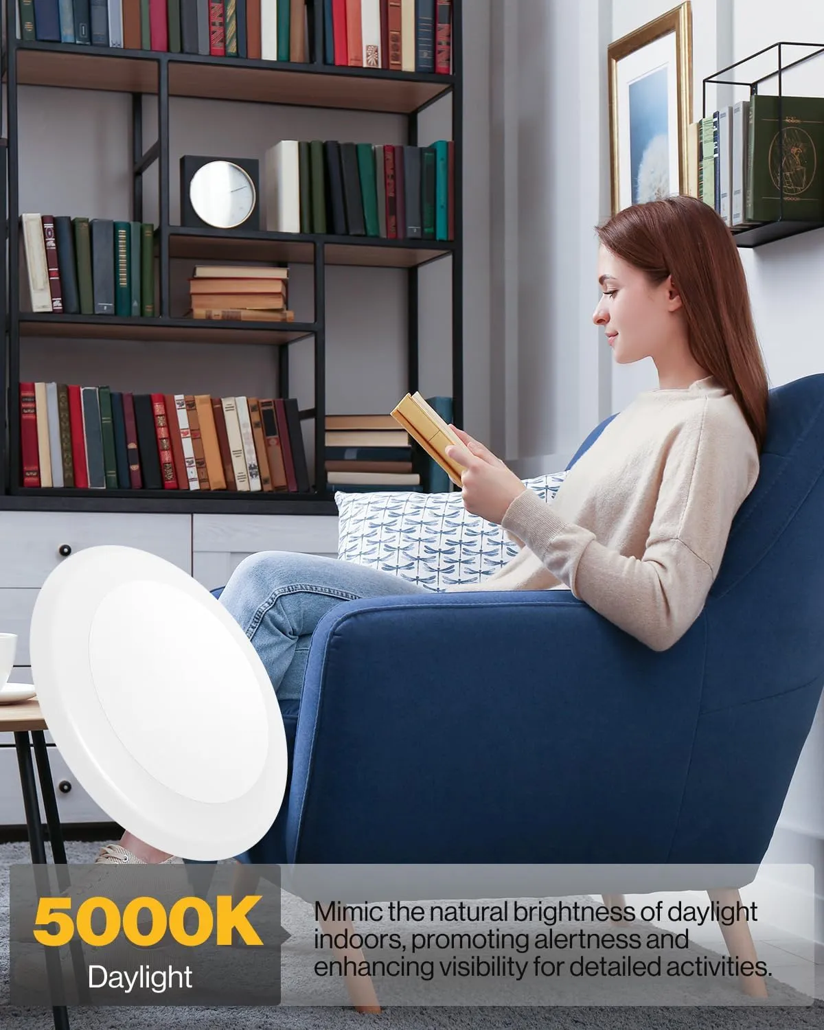Sunco LED Disc Lights Ceiling 6 Inch, Flush Mount Disk Light, Recessed Can Lighting, 1050 LM, 15W (75W Equivalent), 5000K Daylight, Dimmable, Damp Rated ETL 4 Pack