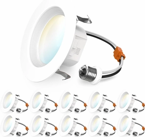 Sunco 10 Pack 4 Inch LED Recessed Lights, Retrofit Can Lighting, 660 LM, 11W (40W Equivalent), Selectable CCT 2700K/3000K/4000K/5000K, Dimmable, Baffle Trim, Replacement Conversion Kit UL.