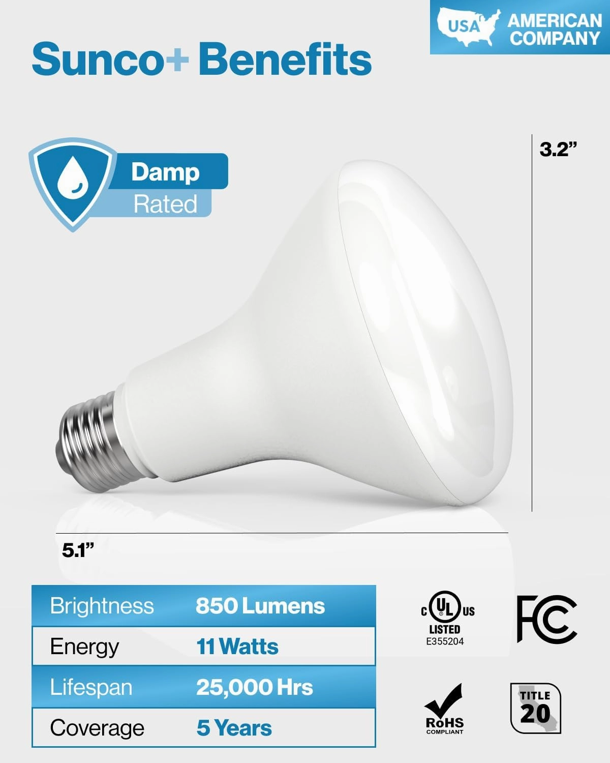 Sunco 12 Pack BR30 Light Bulbs LED, Recessed Can Light Bulbs, Indoor Flood Bulb, 850 LM, 11W (65W Equivalent), 2700K Soft White, Dimmable, E26 Base, for Home, Kitchen, Bedroom UL.