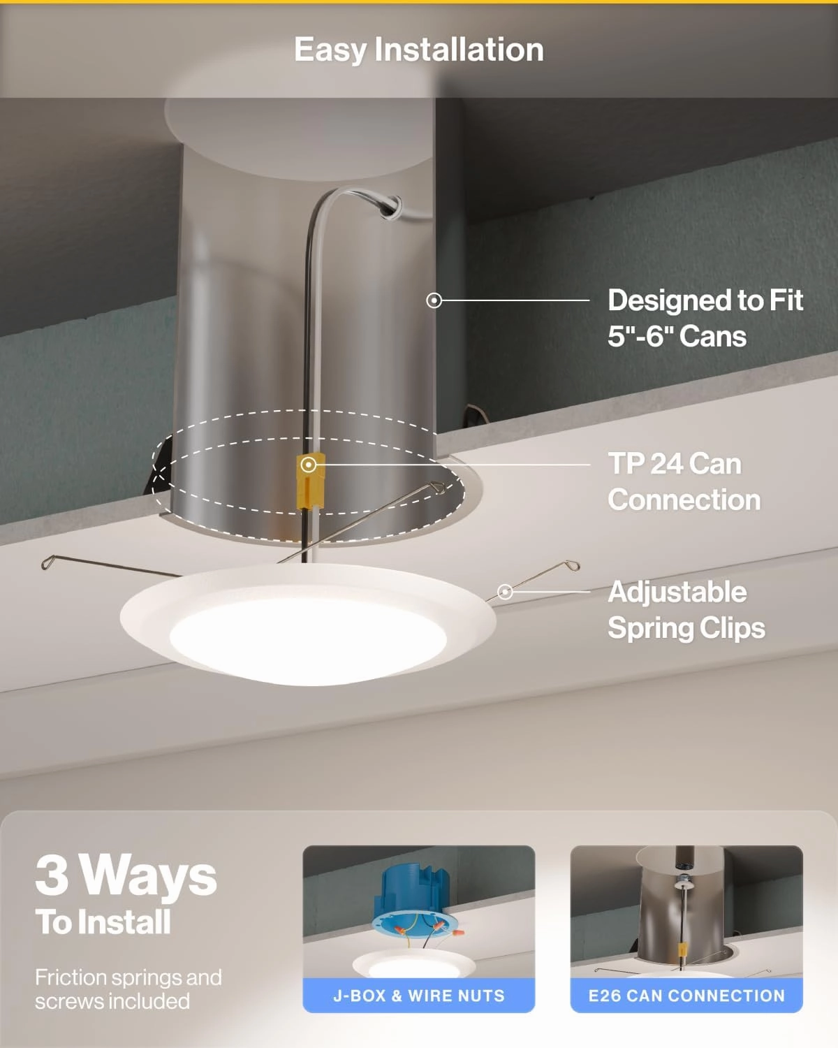 Sunco 48 Pack LED Disc Lights Ceiling 6 Inch, Flush Mount Disk Light, Recessed Can Lighting, 1050 LM, 15W (75W Equivalent), Selectable CCT 3000K/4000K/5000K/6000K/6500K, Dimmable, Damp Rated ETL