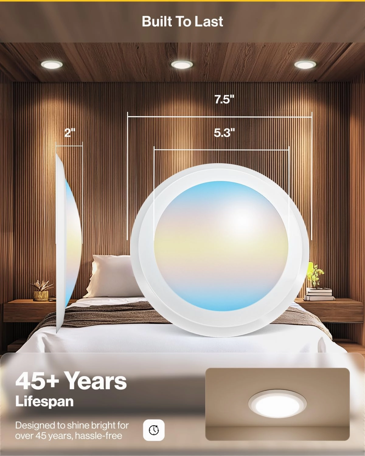Sunco 48 Pack LED Disc Lights Ceiling 6 Inch, Flush Mount Disk Light, Recessed Can Lighting, 1050 LM, 15W (75W Equivalent), Selectable CCT 3000K/4000K/5000K/6000K/6500K, Dimmable, Damp Rated ETL