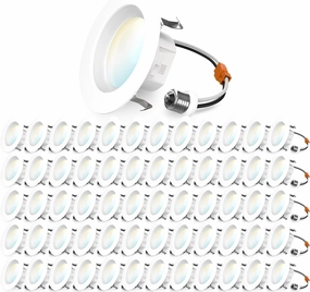 Sunco 60 Pack 4 Inch LED Recessed Lights, Retrofit Lighting LED Can Lights Downlight, 660LM, 2700K/3000K/3500K/4000K/5000K, Dimmable, Baffle Trim, 11W=60W, 50000 Lifetime Hours, Damp Rated UL