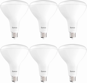 Sunco 6 Pack BR40 LED Light Bulbs, Indoor Flood Lights, Recessed Can Light Bulb, 1400 LM, 17W (100W Equivalent), 5000K Daylight, Dimmable, E26 Base, for Home, Bedroom, Kitchen UL