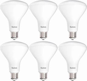 Sunco BR30 Light Bulb LED Indoor Flood Lights 3000K Warm White 850 Lumens, E26 Base, 25,000 Lifetime Hours, Interior Dimmable Recessed Can Light, 6 Pack, 11W Equivalent 90W.