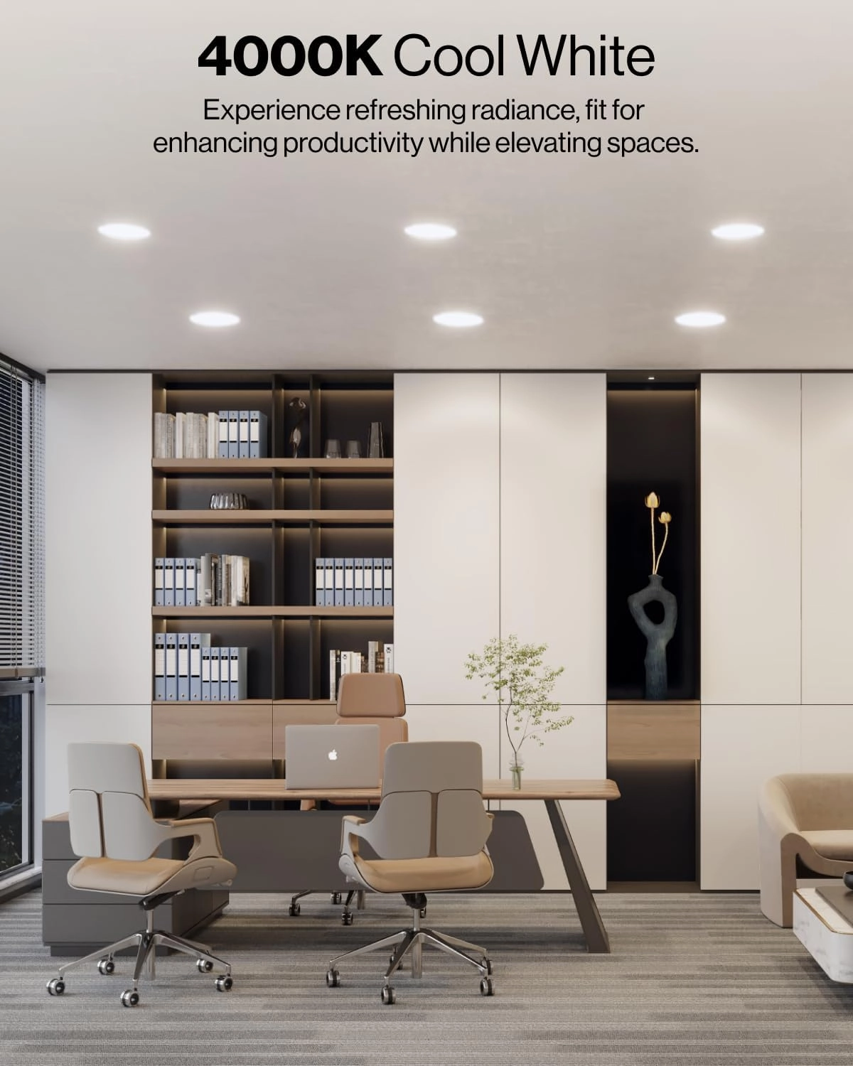 Sunco Retrofit LED Recessed Lighting 6 Inch, Downlight Can Lights for Ceiling, Baffle Trim, 965 LM, 13W (120W Equivalent), 4000K Cool White, Dimmable, Damp Rated UL 4 Pack.