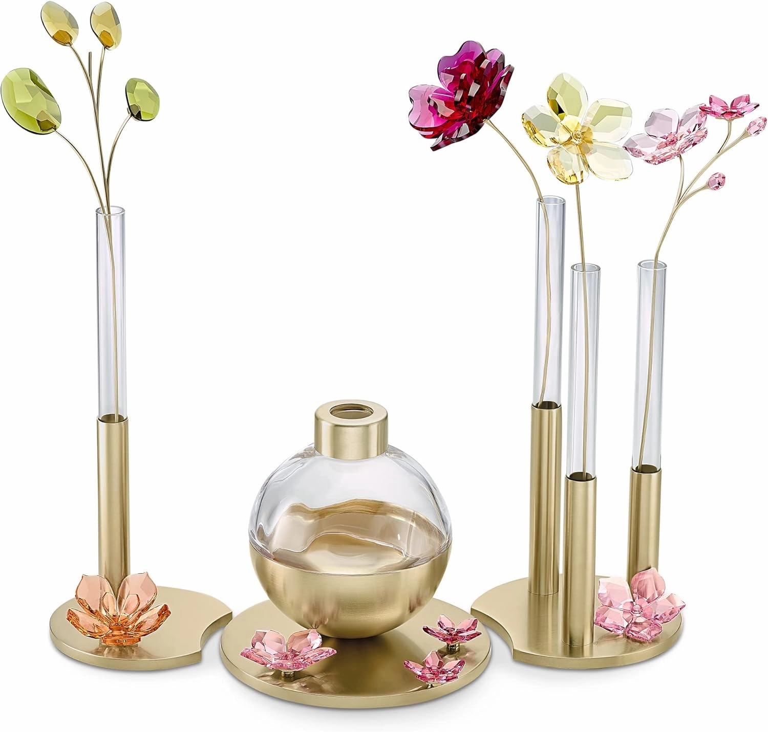 Swarovski Garden Tales Cherry Blossom Magnet, Small, Pink Swarovski Crystals and Gold Tone-Finish Metal, Part of the Swarovski Garden Tales Collection