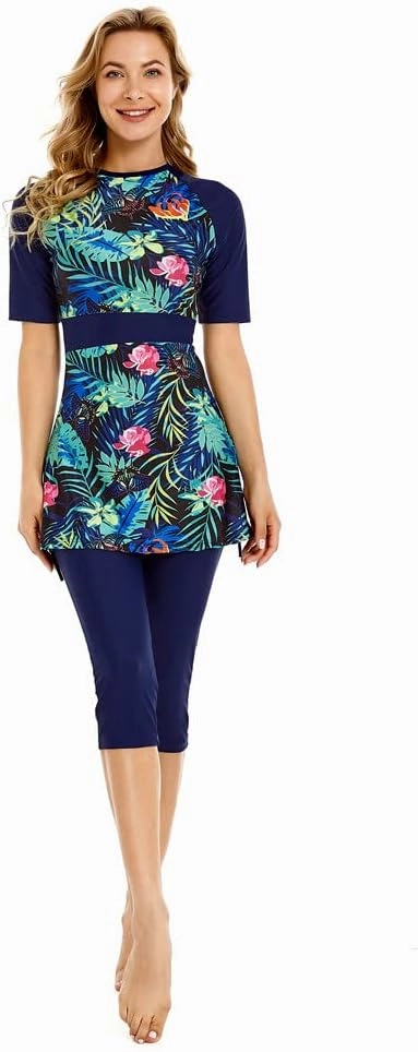 Swimming Costume Burkini for Girls Swimwear Short Sleeve Modest Swimsuit Surfing Suit Swimming Plus Size Beachwear