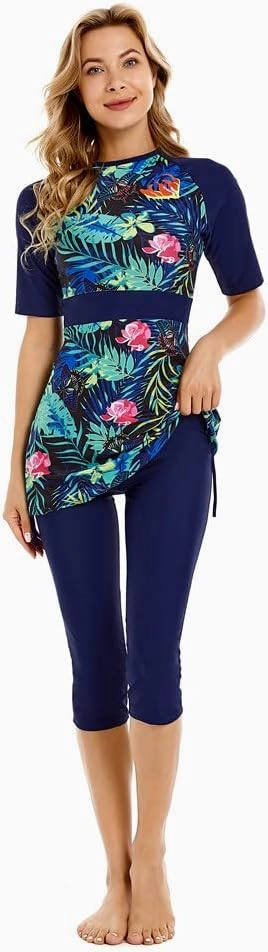 Swimming Costume Burkini for Girls Swimwear Short Sleeve Modest Swimsuit Surfing Suit Swimming Plus Size Beachwear