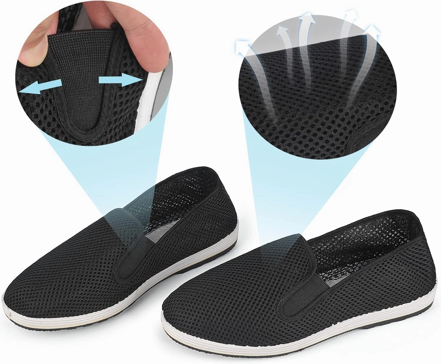 Tai Chi Shoes Fit for Kung Fu and Martial Arts, Light, Soft, and Breathable Suitable for Indoor/Outdoor Activities, Anti-Slip for Car Driving and Fishing, Black