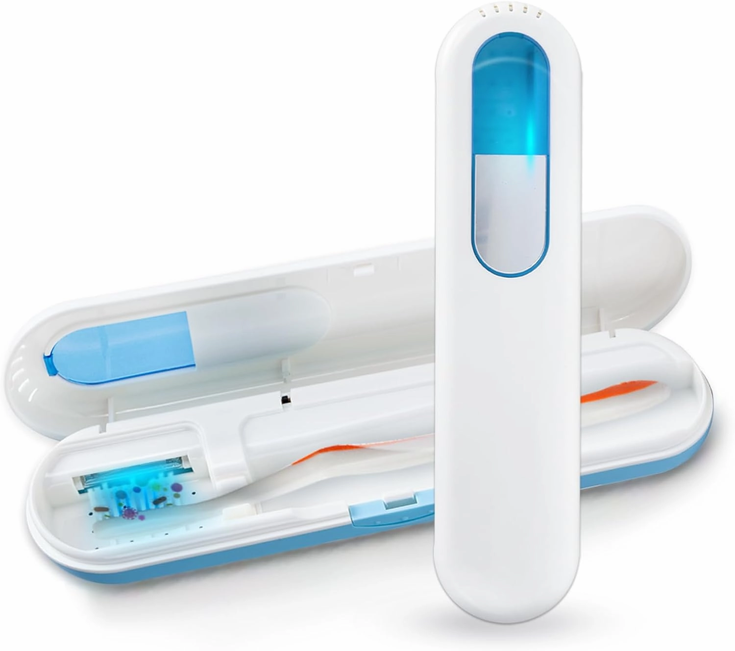TAISHAN UV Toothbrush Case Sanitizer，Portable Rechargeable Travel Toothbrush Holder,Fits All Toothbrushes for Electric and Manual Toothbrushes,Safety Feature for Home and Travel