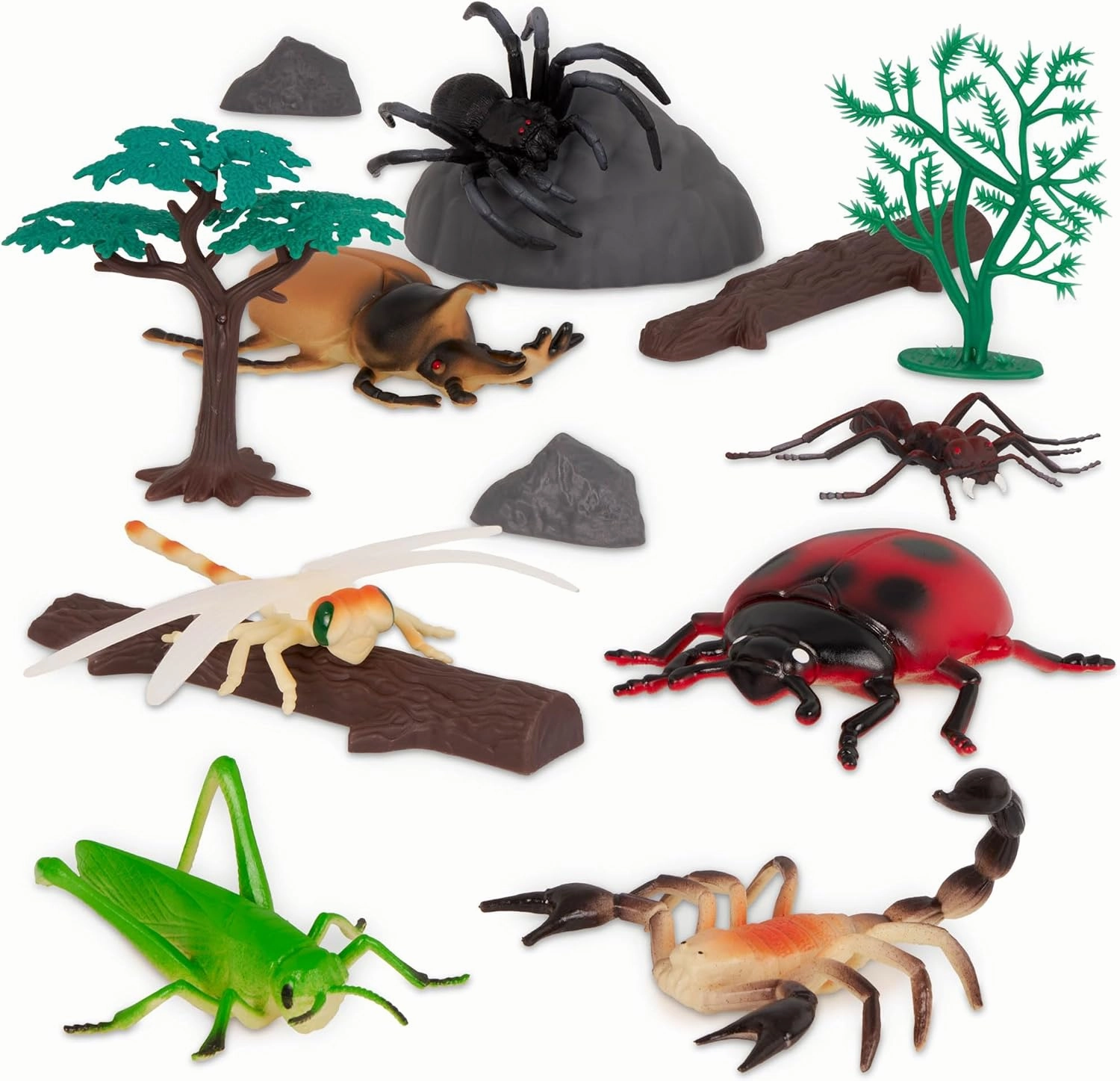 Terra by Battat – Bugs & Reptiles Figurines & Accessories – 60Pc Toy Animal Bucket for Kids – Insect Toys – Lizards, Grasshoppers, Beetles, and More – 3 Years   – Critters & Crawlers World