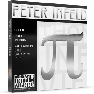 Thomastik-Infeld Peter Infeld Cello Set - Set of Medium Tension Strings with 4/4 Scale - Durable Cello Strings Set Featuring a Blend of the A-String, D-String, G-String, and C-String - Made in Vienna