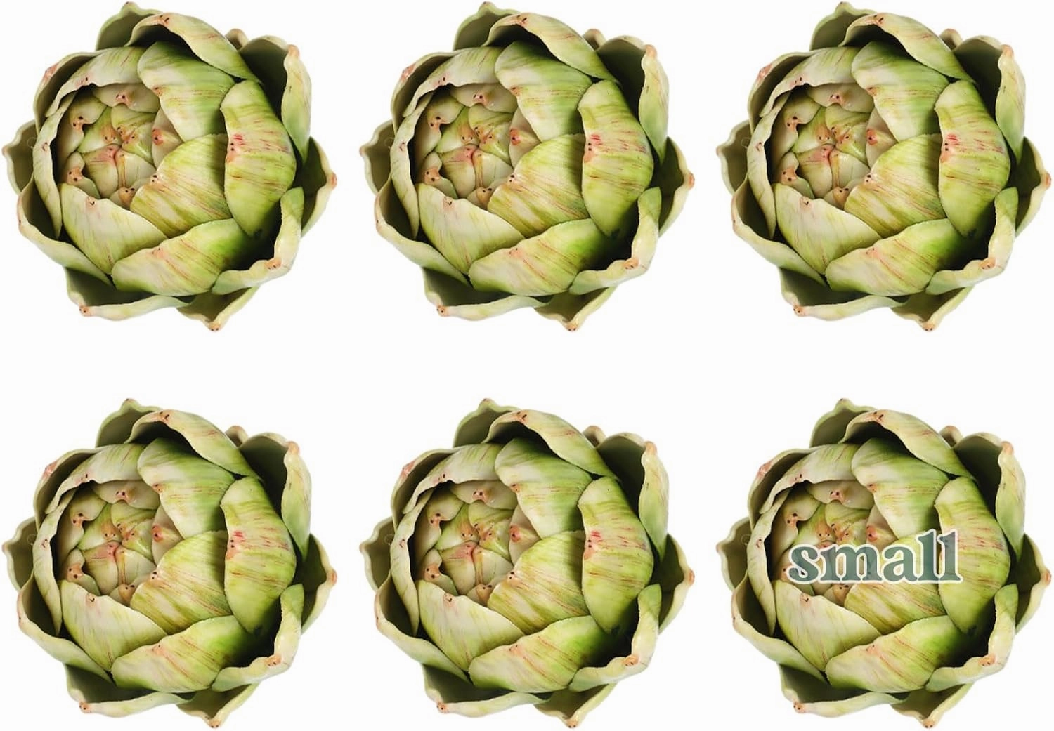 Timgle 6 Pcs Green Artificial Artichokes Fake Vegetables and Fruits for Summer Kitchen Wedding Bowl and Vase Decorations (Small)