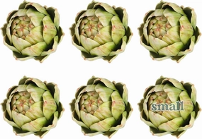 Timgle 6 Pcs Green Artificial Artichokes Fake Vegetables and Fruits for Summer Kitchen Wedding Bowl and Vase Decorations (Small)