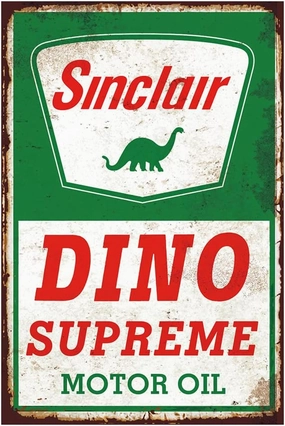 Tin Signs Vintage Reproduction, Sinclair Motor Oil, Retro Decor for Man Cave Bar Garage Wall Gas Station, 8x12 Inch