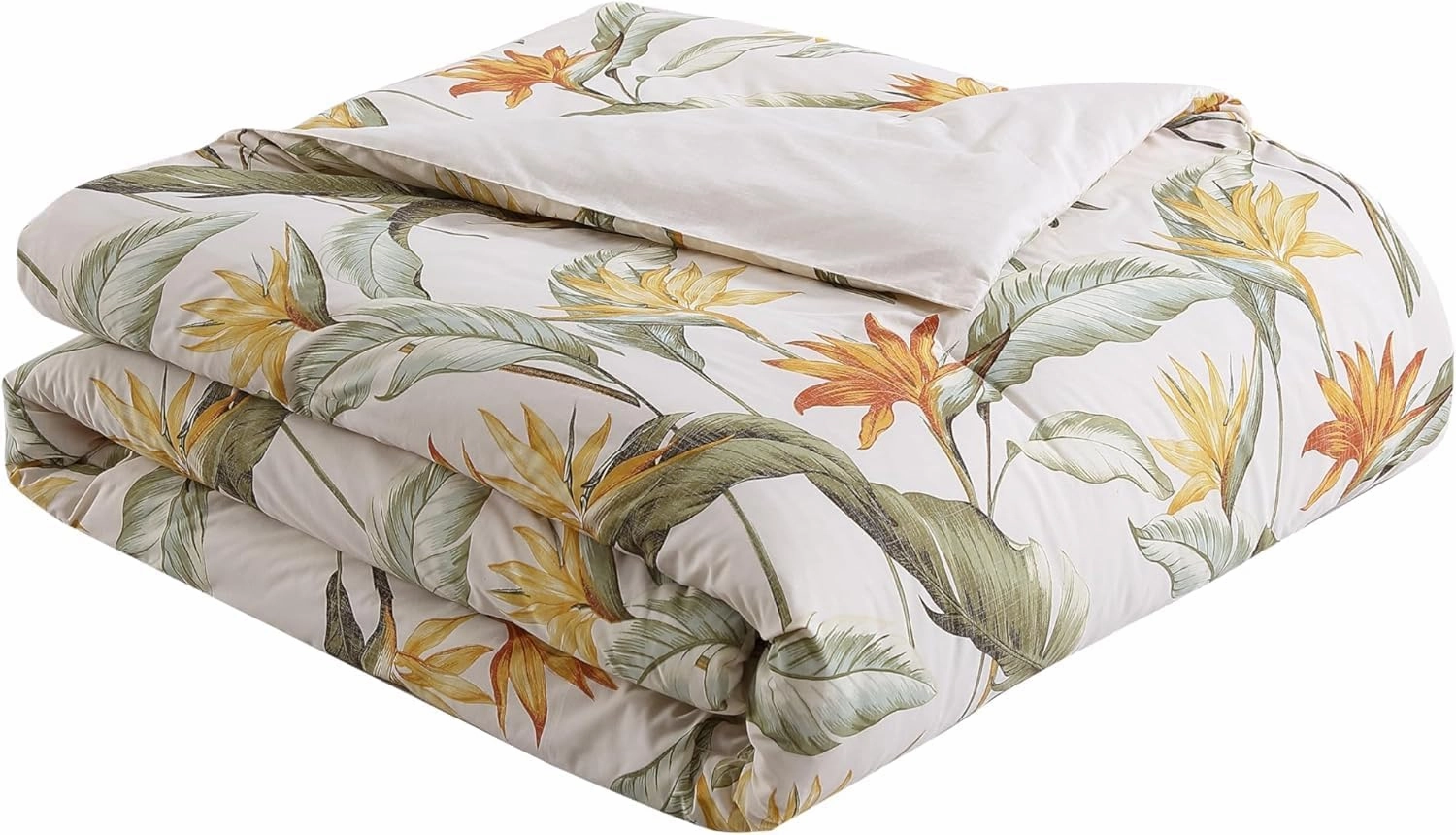 Tommy Bahama - King Comforter Set, Reversible Cotton Bedding with Matching Shams & Bonus Throw Pillows, Super Soft Bedding Set (Birds of Paradise Off-White, King)