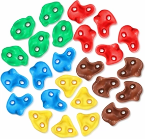 TOPNEW 25PCS Rock Climbing Holds for Kids, Large Climbing Holds for Play Set, Swingset - Adult Rock Wall Holds with Mounting Hardware for Indoor Outdoor Rock Climbing Wall