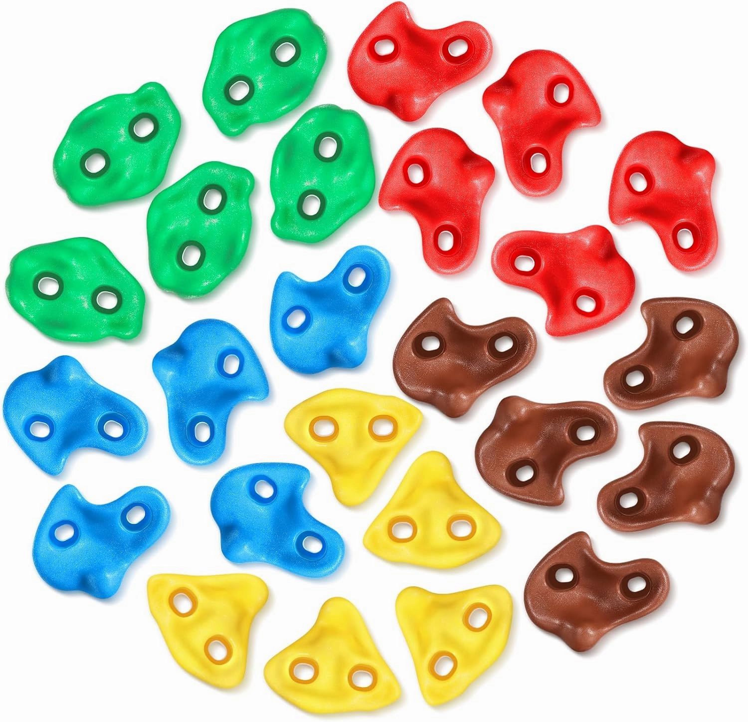 TOPNEW 25PCS Rock Climbing Holds for Kids, Large Climbing Holds for Play Set, Swingset - Adult Rock Wall Holds with Mounting Hardware for Indoor Outdoor Rock Climbing Wall