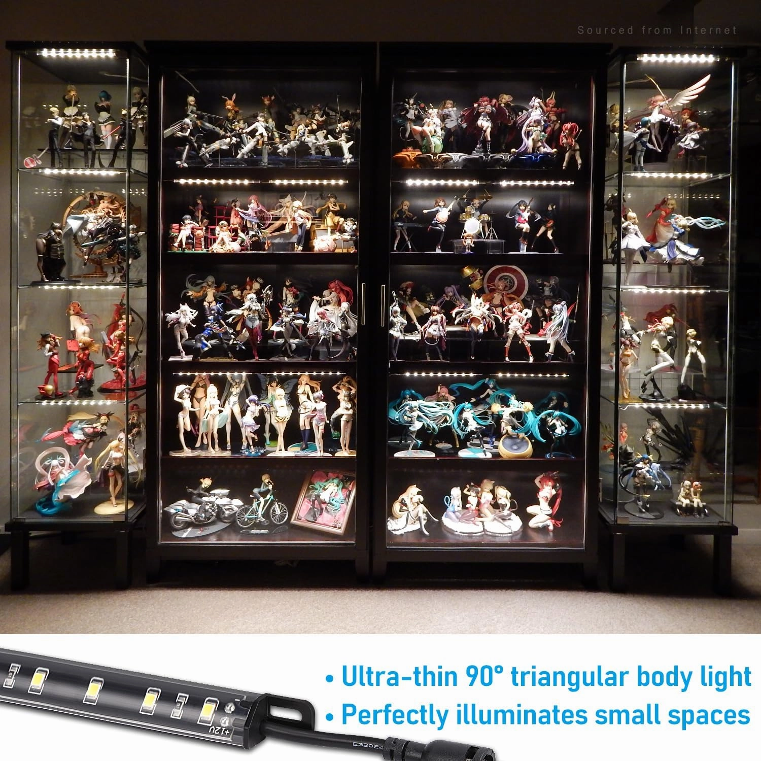 TORCHSTAR LED Safe Lighting Kit, (6) 12 Inch Linkable Light Bars   Rocker Switch   UL Power Adapter, 900LM, Input 100-240V, for Under Cabinet Gun Safe Locker Closet Showcase, 5000K Daylight