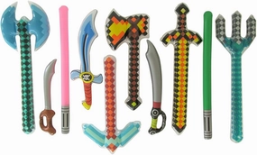 Treasure Gurus 10Pc Inflatable Kids Float Swords Water Weapons Toys Blow Up Pool Floats Party Favors Birthday Decor