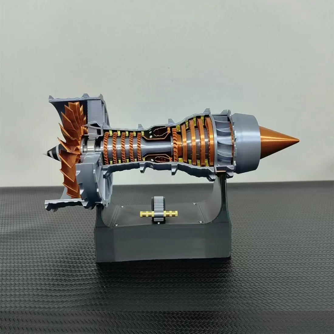 Turbofan Engine Model, TR900 Simulated Functional Turbofan Aircraft Engine Kit with Blue LED Light, 50 PCS Model Kit, Education Display, Desktop Decor - Rechargeable Version