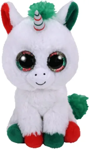 TY Beanie Baby - 36222 - Candy Cane Christmas Unicorn - 15cm