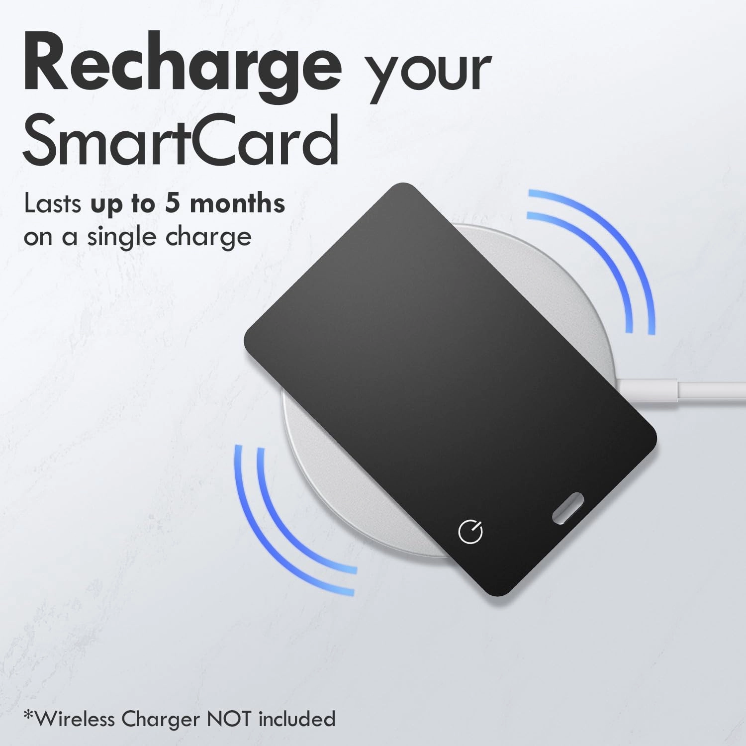UCard Wallet Tracker Card,Smart Bluetooth Item Finder-Locator Item Compatible with Find My (iOS only),Wireless Rechargeable,IP67 Waterproof,Locator for Wallet, Luggage,Suitcase,Bags,Passport,Backpack