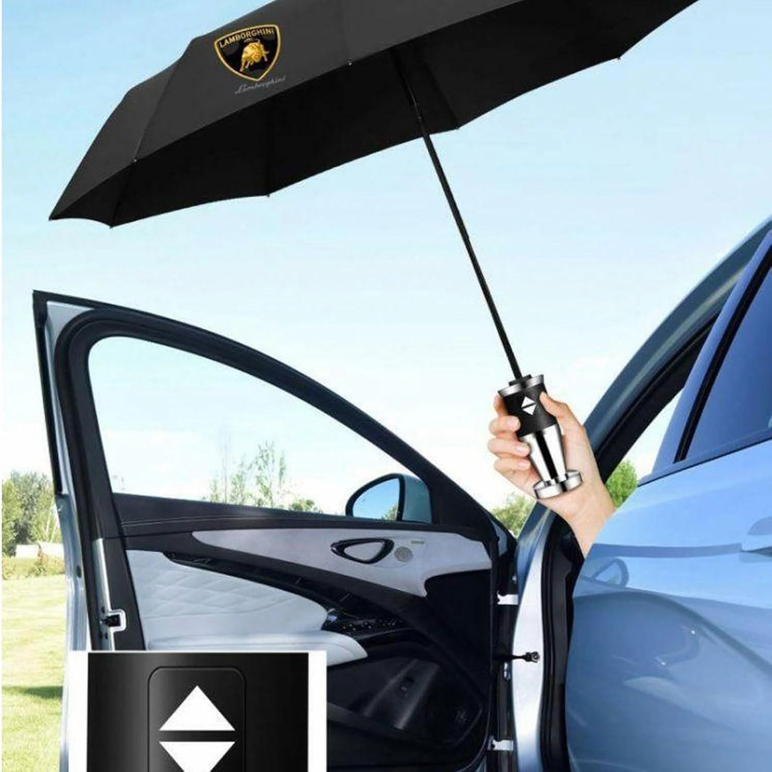Umbrella with Car Logo for Lamborghini Marzal Miura Murcielago, Sun Umbrella Uv Protection Travel Umbrella Men Women Umbrella Outdoor Accessories,Normal-B
